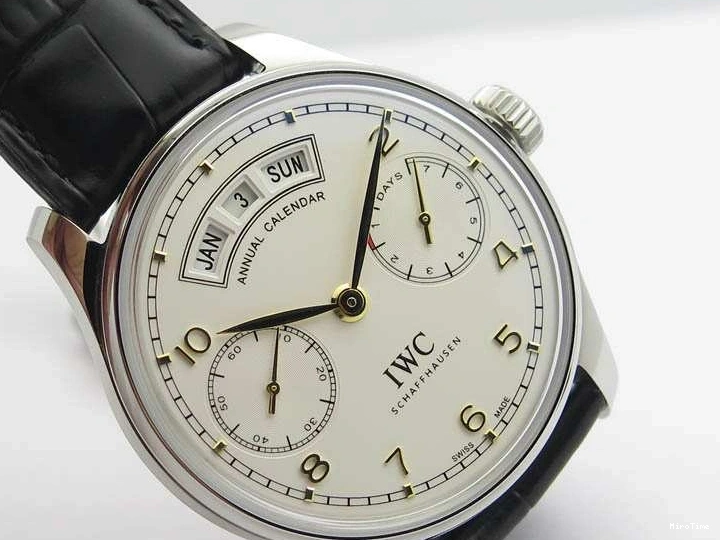 MIROTIME 1217 Portuguese Real PR Real Annual Calendar IW5035 YLF 1:1 Best Edition White Dial On Leather Strap A Refined 7243